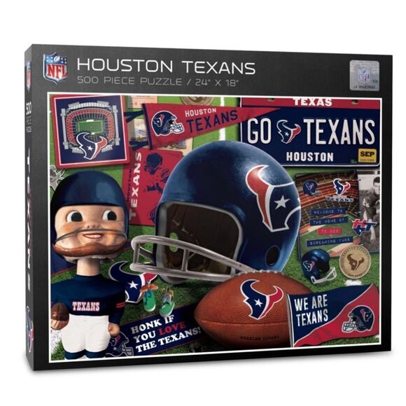 10/$25🦋 YouTheFan Houston Texans Retro Series 500-Piece Jigsaw Puzzle - Picture 1 of 8